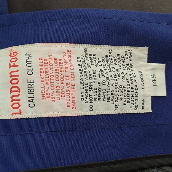 London Fog Blue Trenchcoat 14.5 with removable lining - Picture 4 of 7